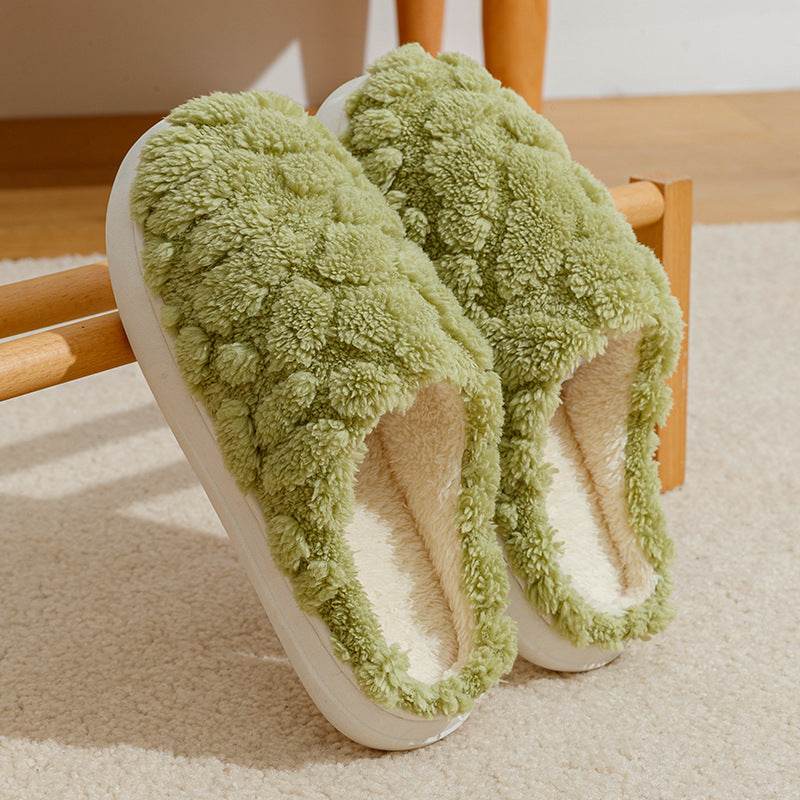 Home Fuzzy Slipper Unisex Cartoon Winter Plush Slipper Anti-Skid Soft Soled Cotton Shoes Comfy Outdoor Couple Slippers - Velora