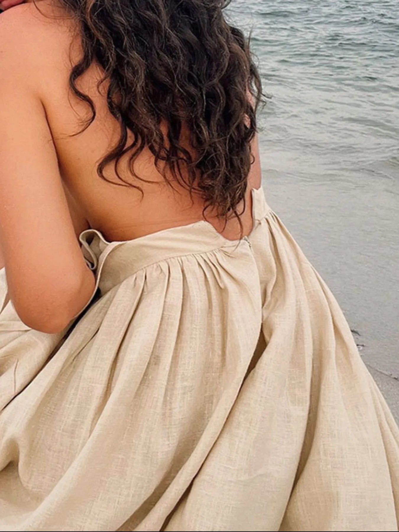V-Neck Tie Shoulder Maxi Dress - Velora