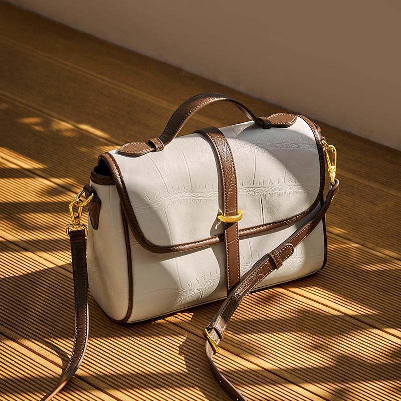 Fashion Genuine Leather Portable Messenger Bag Crossbody Shoulder - Velora