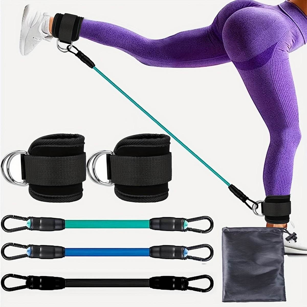 Ankle Strap Resistance Bands Hip Leg Strength Pull Rope Fitness Elastic Training Home Yoga Pilate Crossfit Workout Gym Equipment - Velora