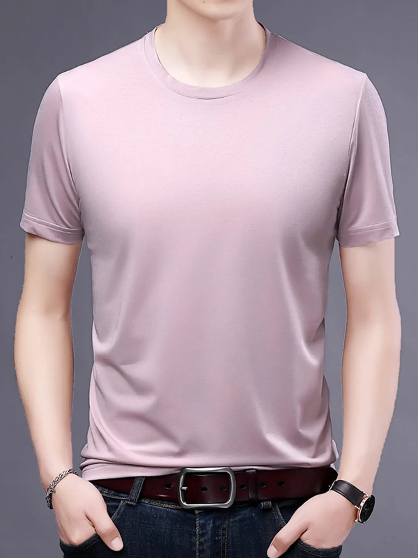 Men's Plus Size Classic Crew Neck Basic T-Shirt - Velora