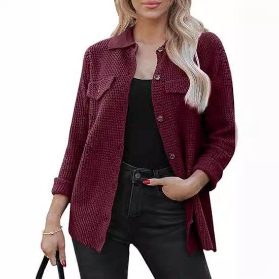 European And American Lapel Women's Cardigan Top - Velora