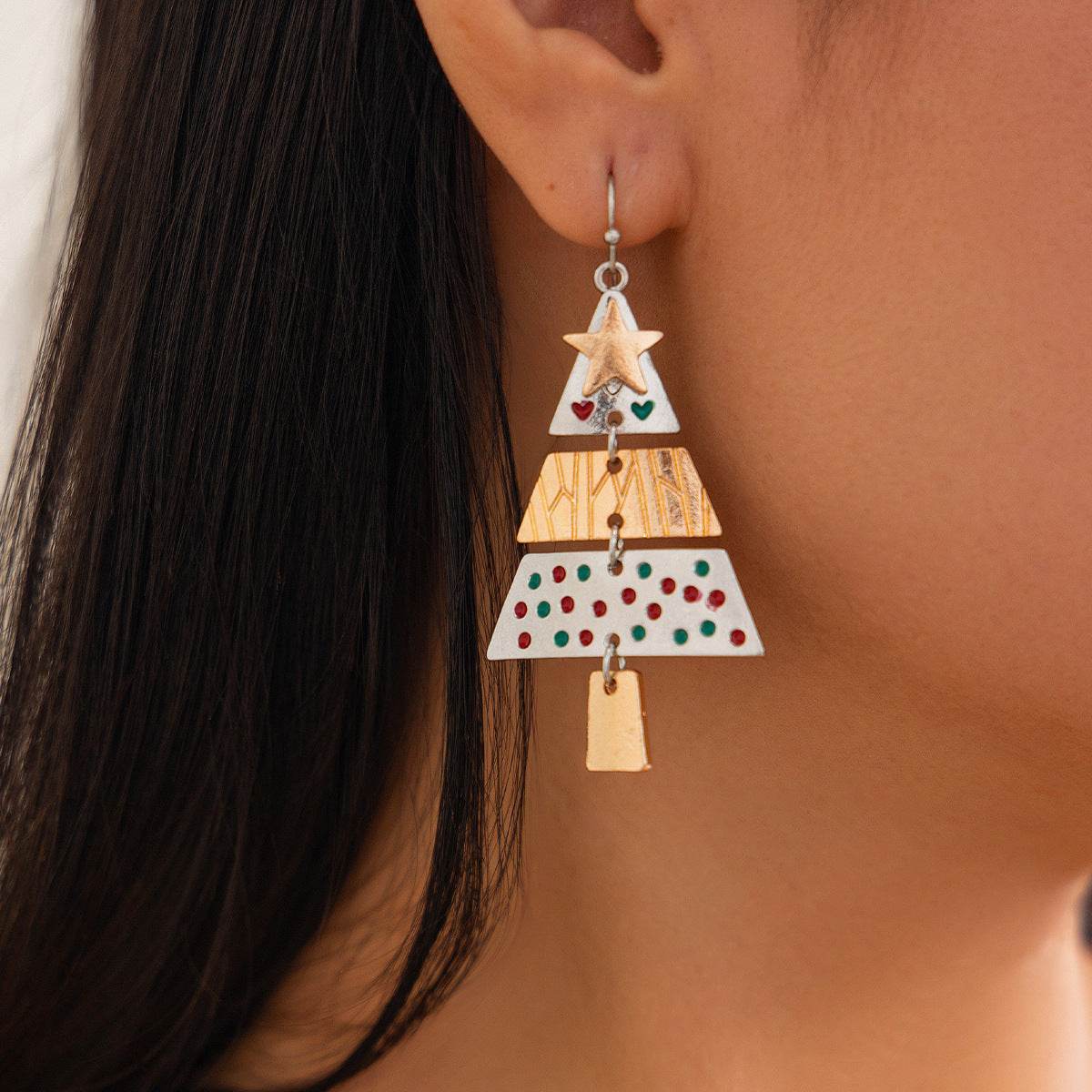 Christmas Tree Necklace And Earrings Fashion Pendant Necklace Suit Xmas Tree Earrings And Necklace New Year Jewelry - Velora