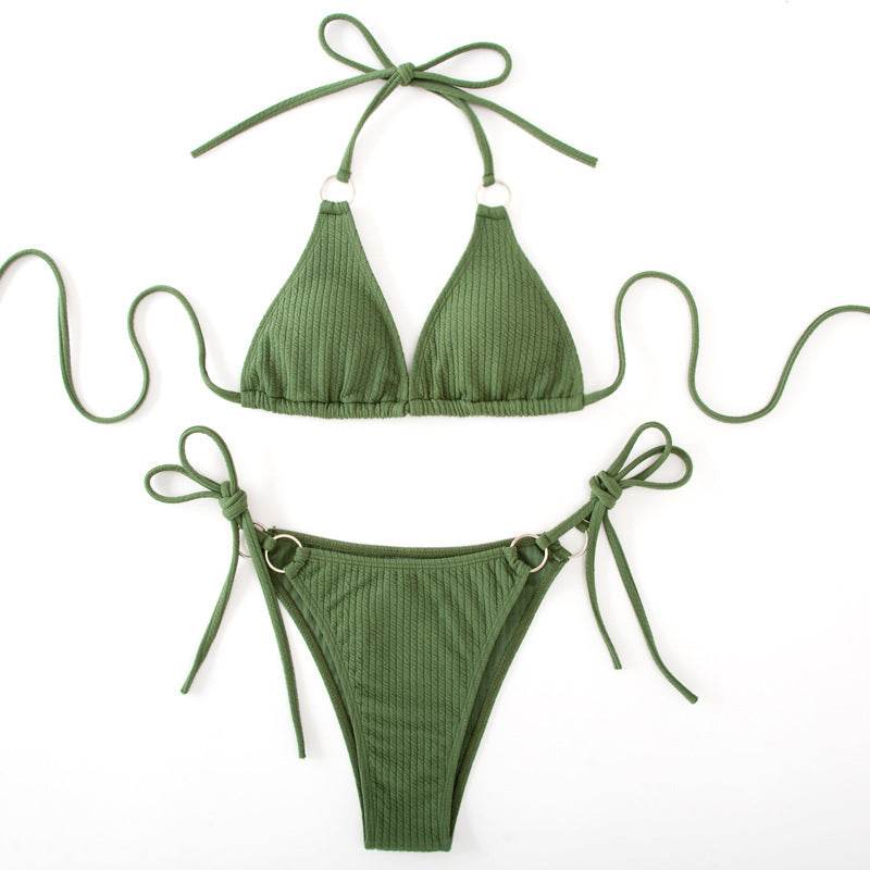 Sexy Bikini Set Summer Side Tie Thong Bandage Style Swimsuit Womens Clothing - Velora