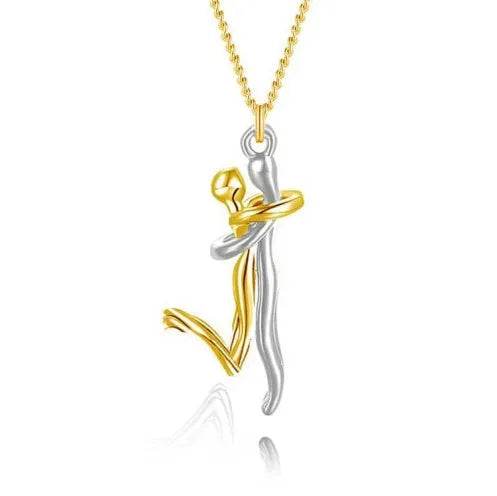 18K Love Hug Necklace Couple Anniversary Valentine's Day Gift Fashion Simple Temperament Clavicle Chain Pendant Necklace - Velora