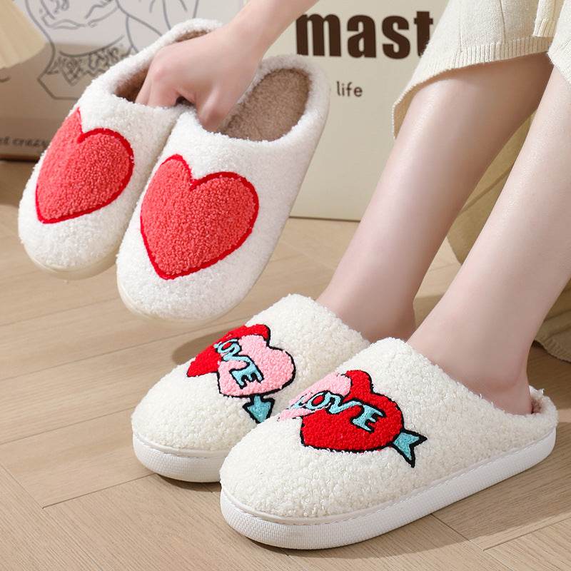 Women's Home Slippers Fashion Plush House Shoes For Valentine's Day - Velora