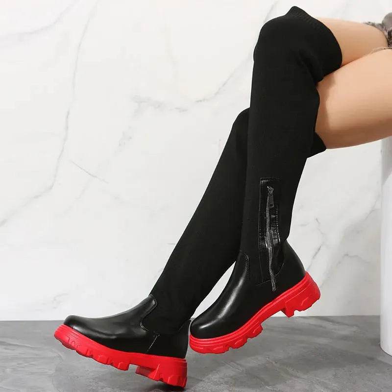Long Boots Women Winter Shoes Fashion Side Zipper Knee High Boots - Velora