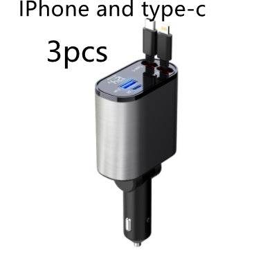Metal Car Charger 100W Super Fast Charging Car Cigarette Lighter USB And TYPE-C Adapter - Velora