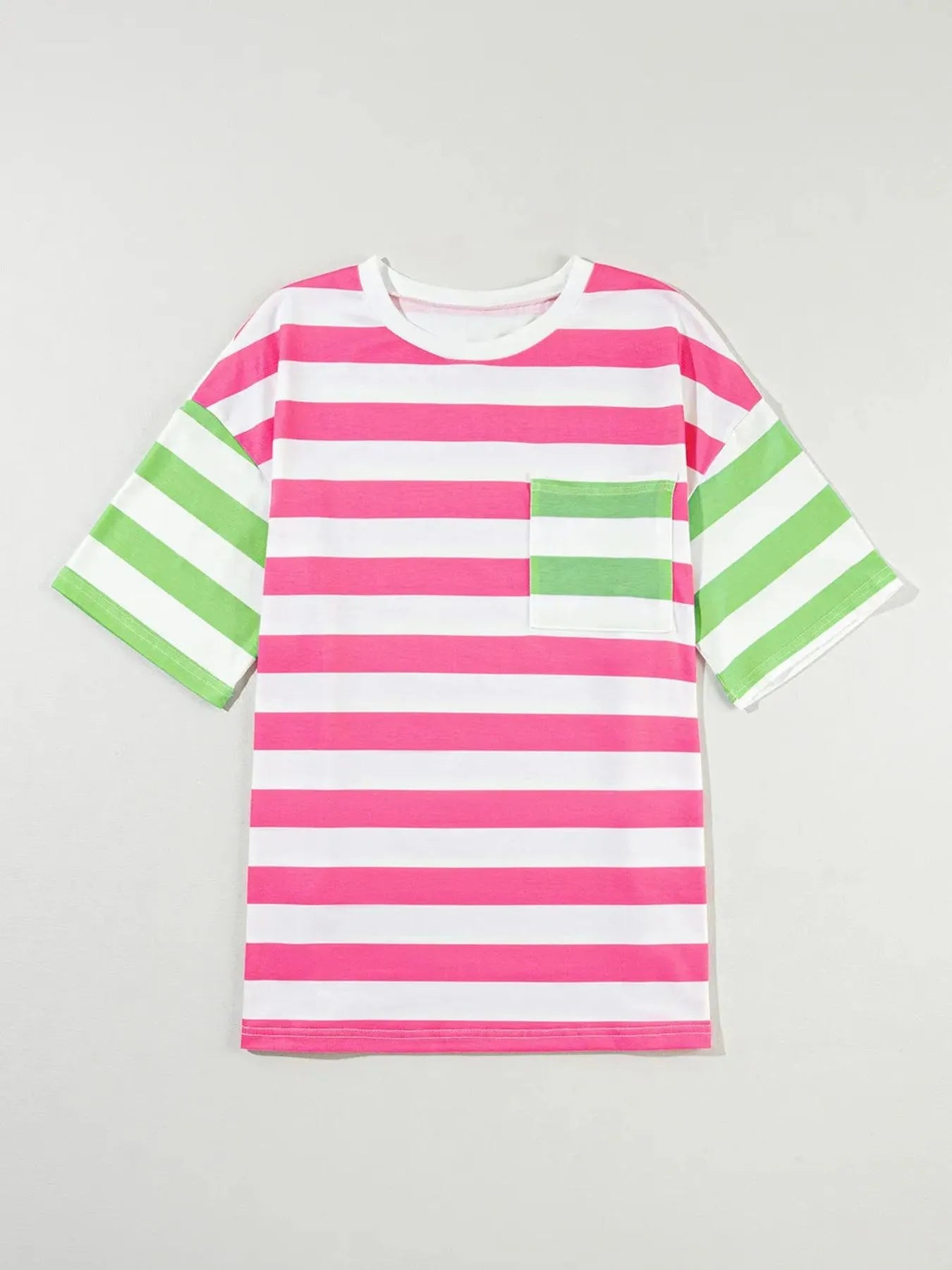 Striped Oversized Short Sleeve T-Shirt - Velora