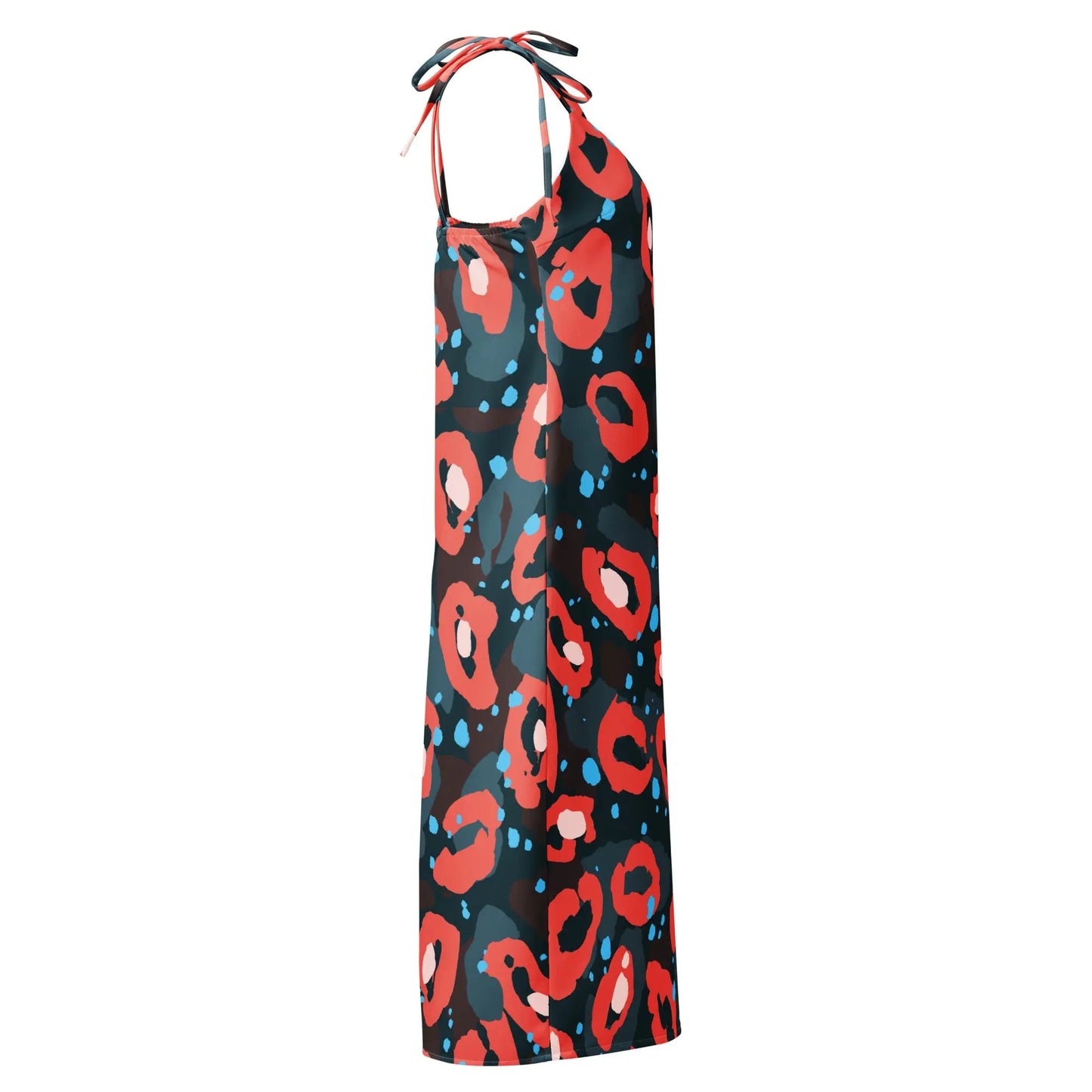 Tie-strap midi dress - Hot Pink Leopard Print