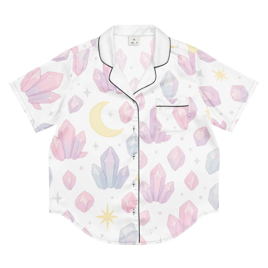 All-over print women’s short sleeve pajama top - Crystal Glow