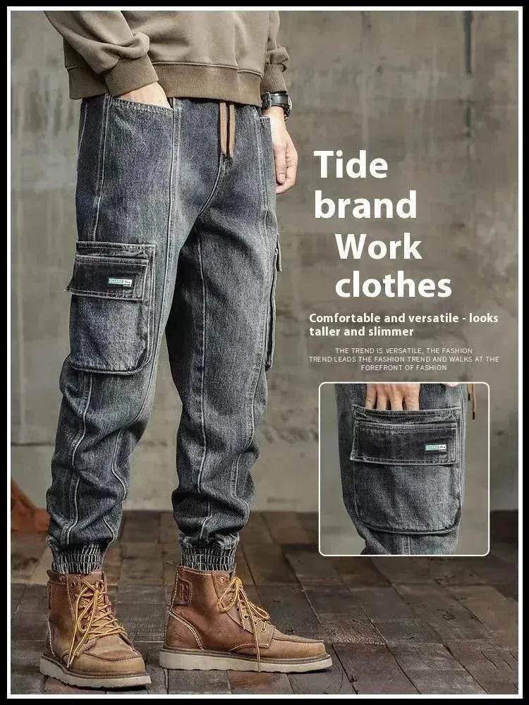 American Retro Ankle-tied Jeans Men - Velora