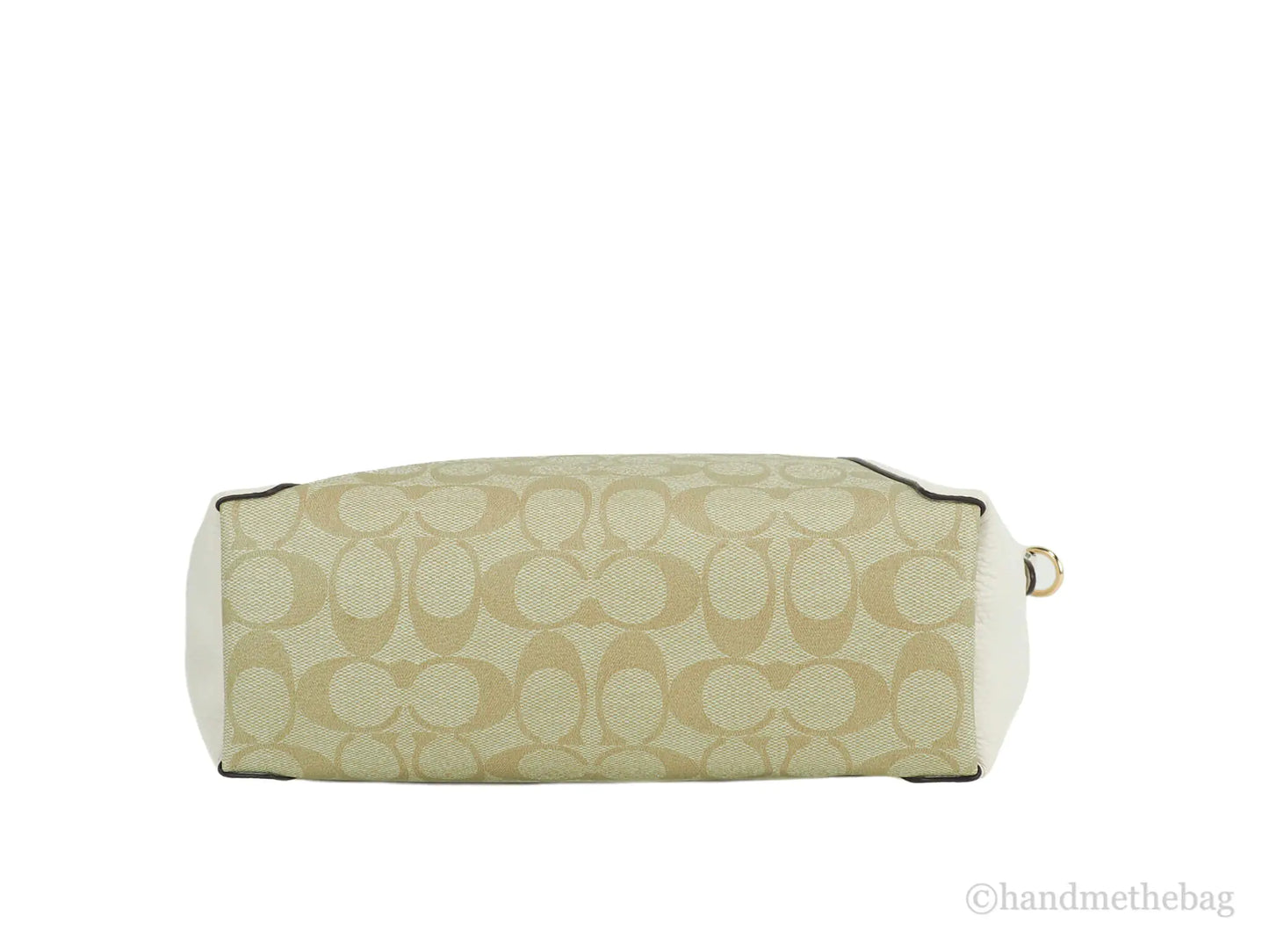 Coach (C8531) Kacey Light Khaki Chalk Signature Coated Canvas Convertible Top Zip Satchel Handbag