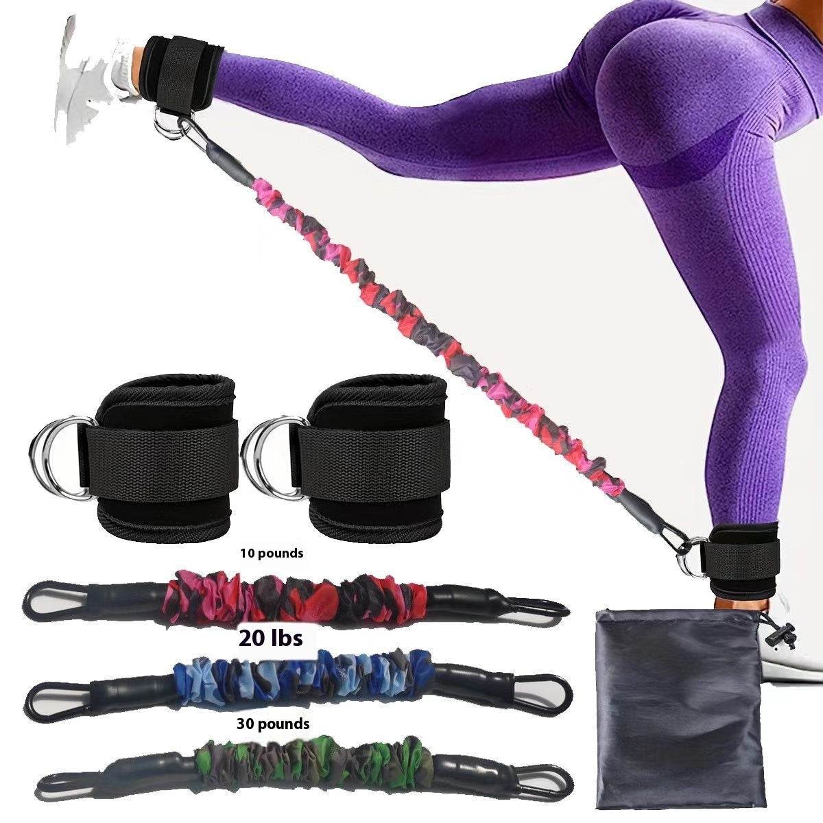 Ankle Strap Resistance Bands Hip Leg Strength Pull Rope Fitness Elastic Training Home Yoga Pilate Crossfit Workout Gym Equipment - Velora