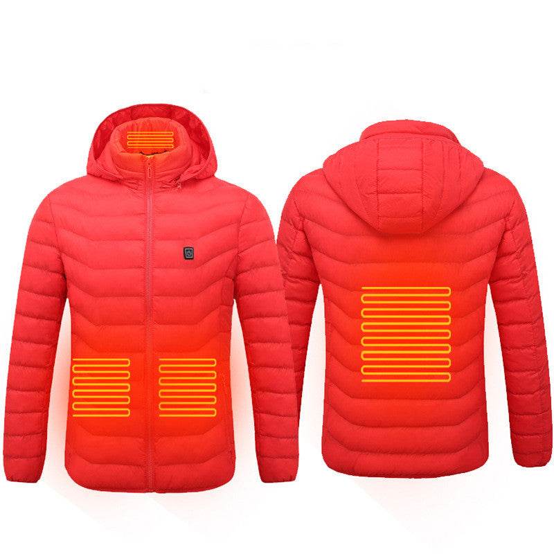 Men Heated Puffer Jacket Electric Heating Coat Insulated Hood Windbreaker 9Heat Zones - Velora