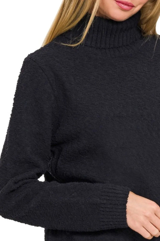 Zenana Turtle-neck Long Sleeve Sweater - Velora