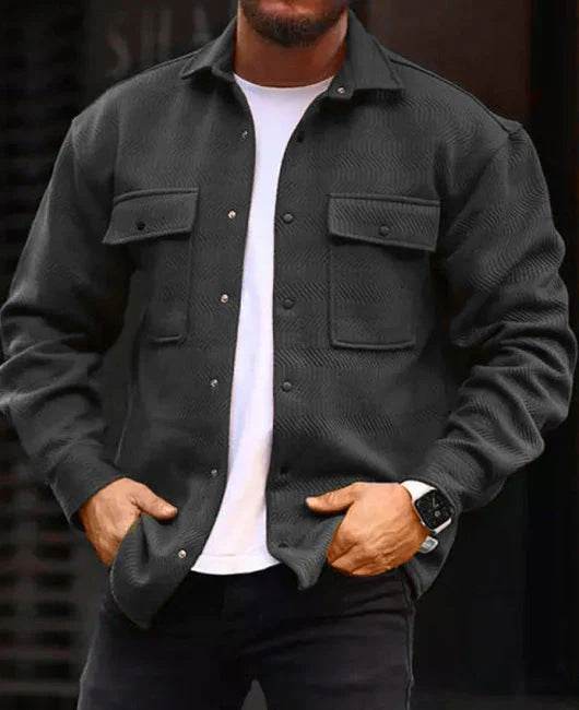 Coat Men Polo Collar Top Men Fashion Work Clothes - Velora