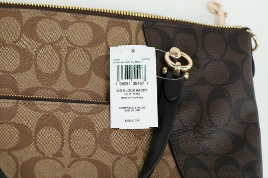 Coach Kacey Canvas Satchel in Khaki Brown