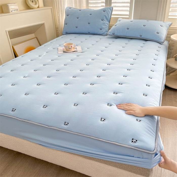 New Soybean Fiber Quilted Fitted Sheet Single Piece - Velora
