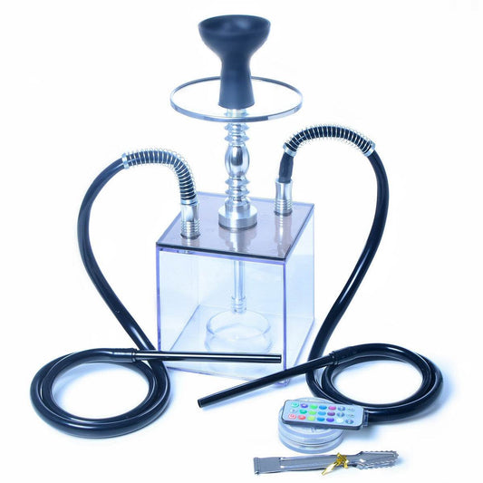 Home Simple Acrylic Transparent Double Hookah - Velora