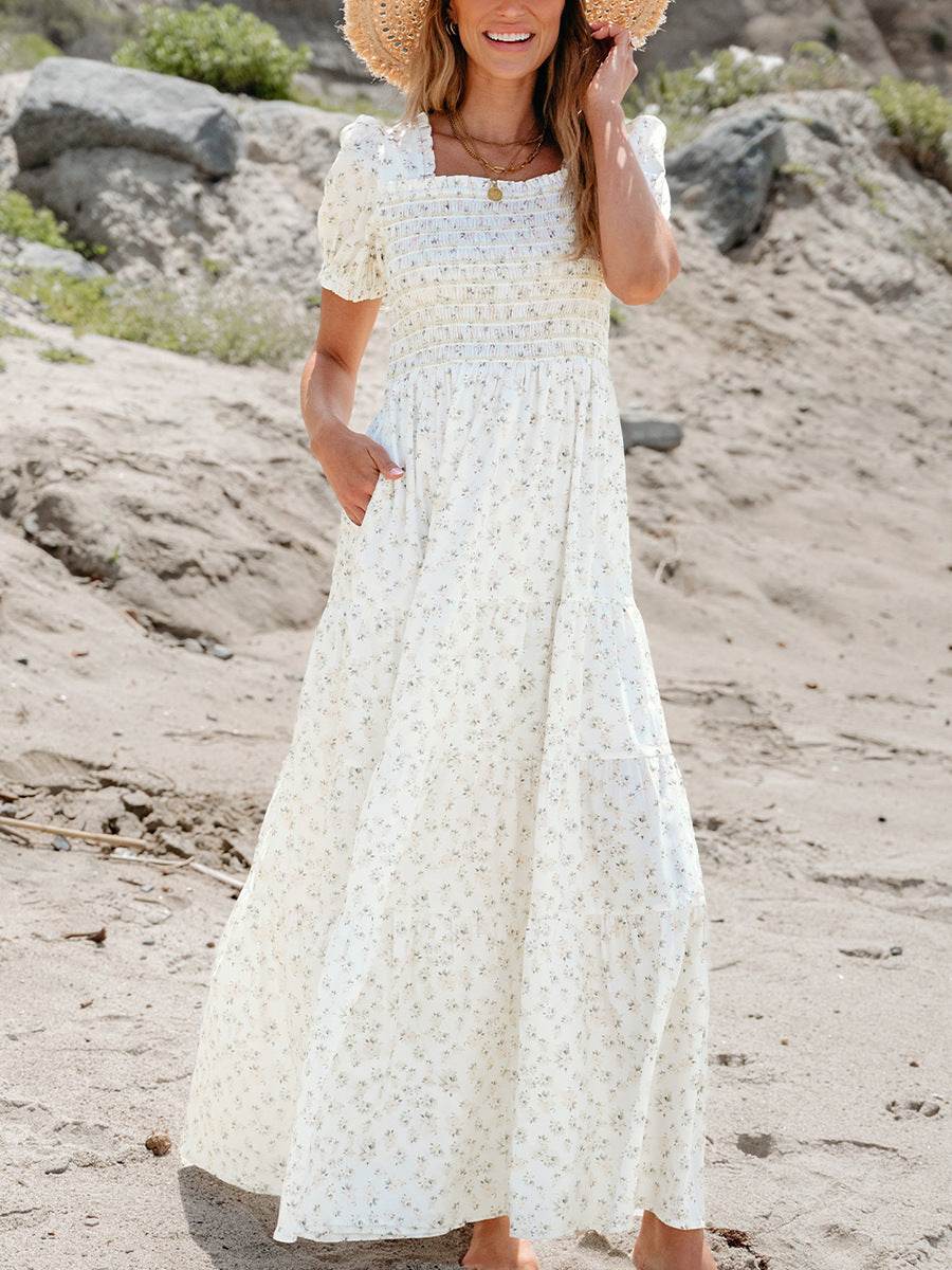 Fashion Thin Personality Sweet Floral Dress Women - Velora