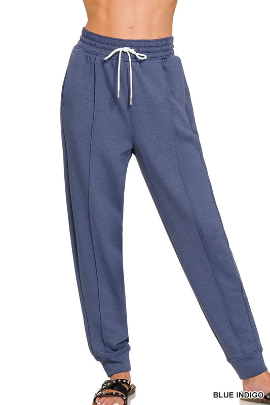 Zenana Drawstring Scuba Sweatpants with Pockets - Velora