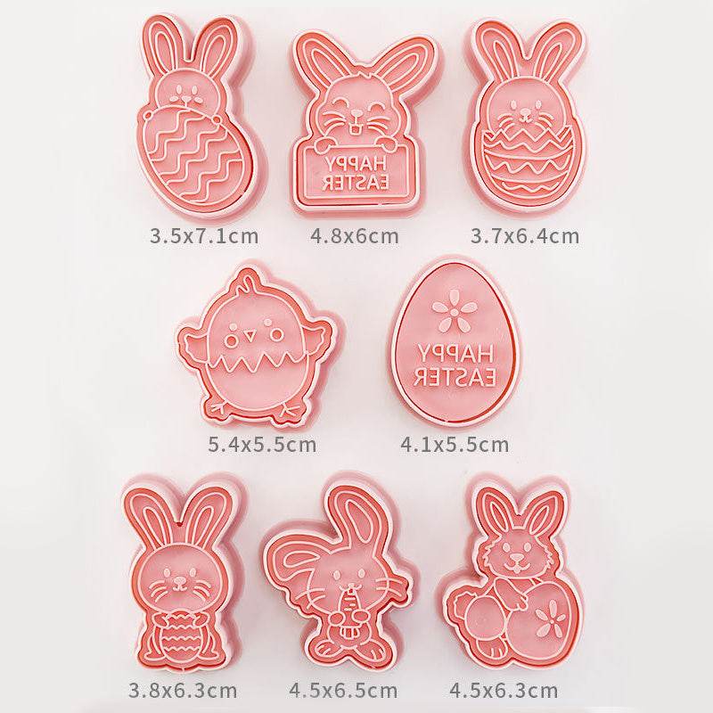 Easter Cookie Mold Cartoon Bunny Easter Egg Cookie Press - Velora