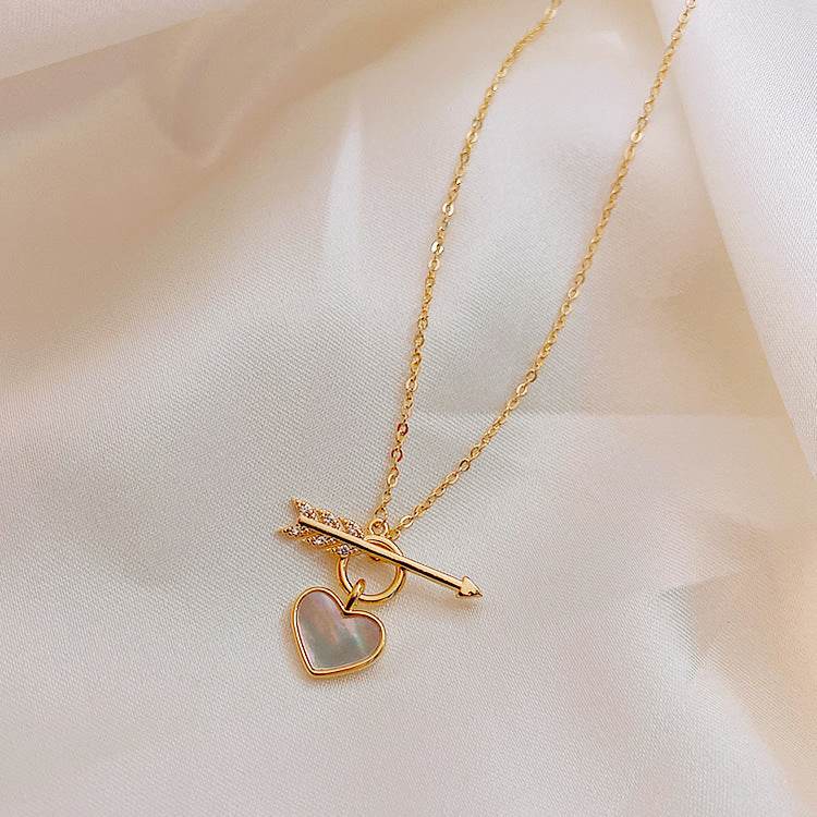 Romantic Heart Necklace Copper Zircon Pendant Necklace for women - Velora