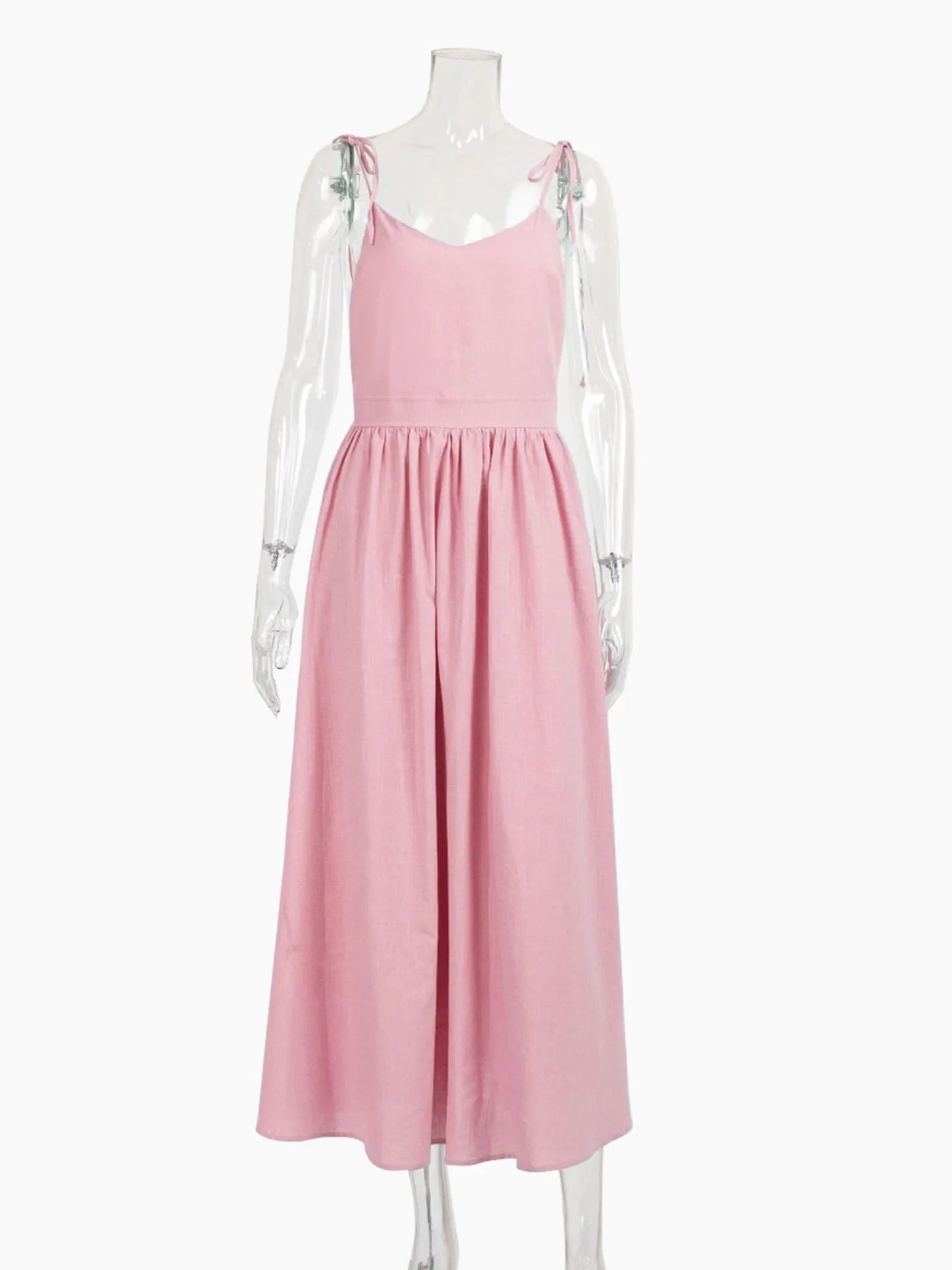 V-Neck Tie Shoulder Maxi Dress - Velora