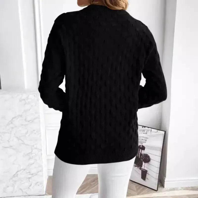 Pullover Round Neck Long Sleeves Knitwear Cashmere sweater Top women - Velora