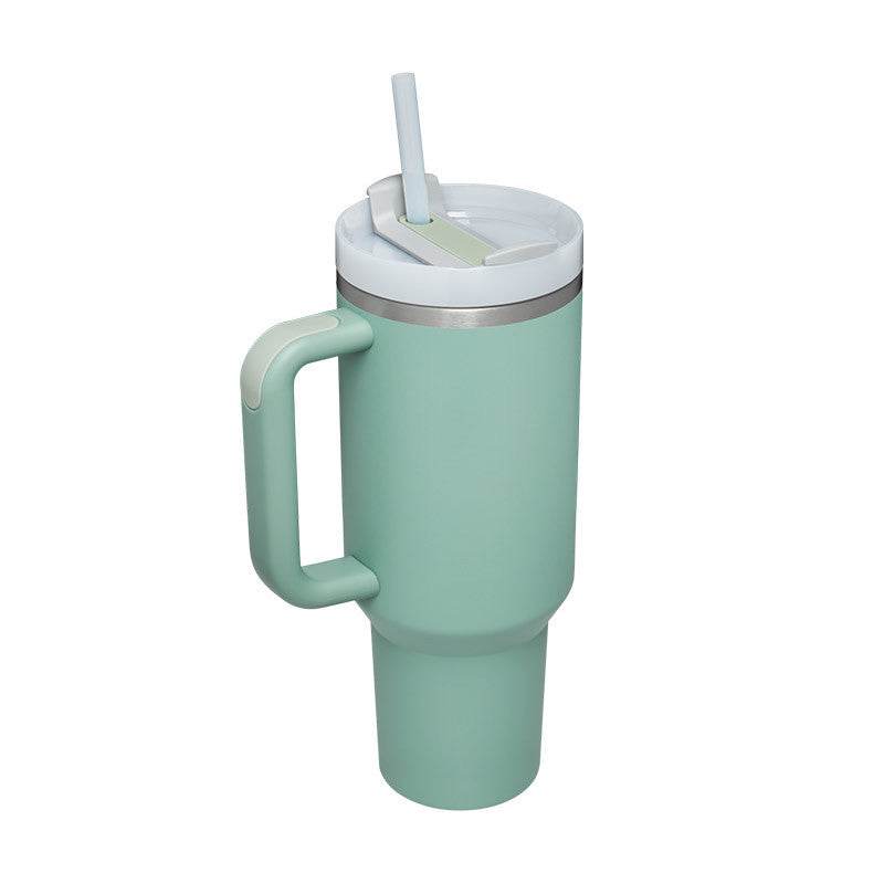 40 Oz Tumbler With Handle Straw Insulated, Stainless Steel Spill Proof Vacuum Coffee Cup Tumbler With Lid Tapered Mug Gifts For Valentine Lover Suitable For Car Gym Office Travel - Velora