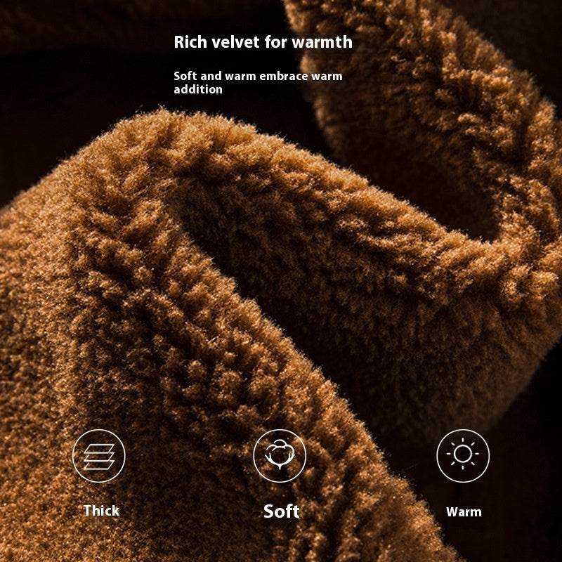 Lambswool Fleece-lined Thickened Suede Fabric Jacket - Velora
