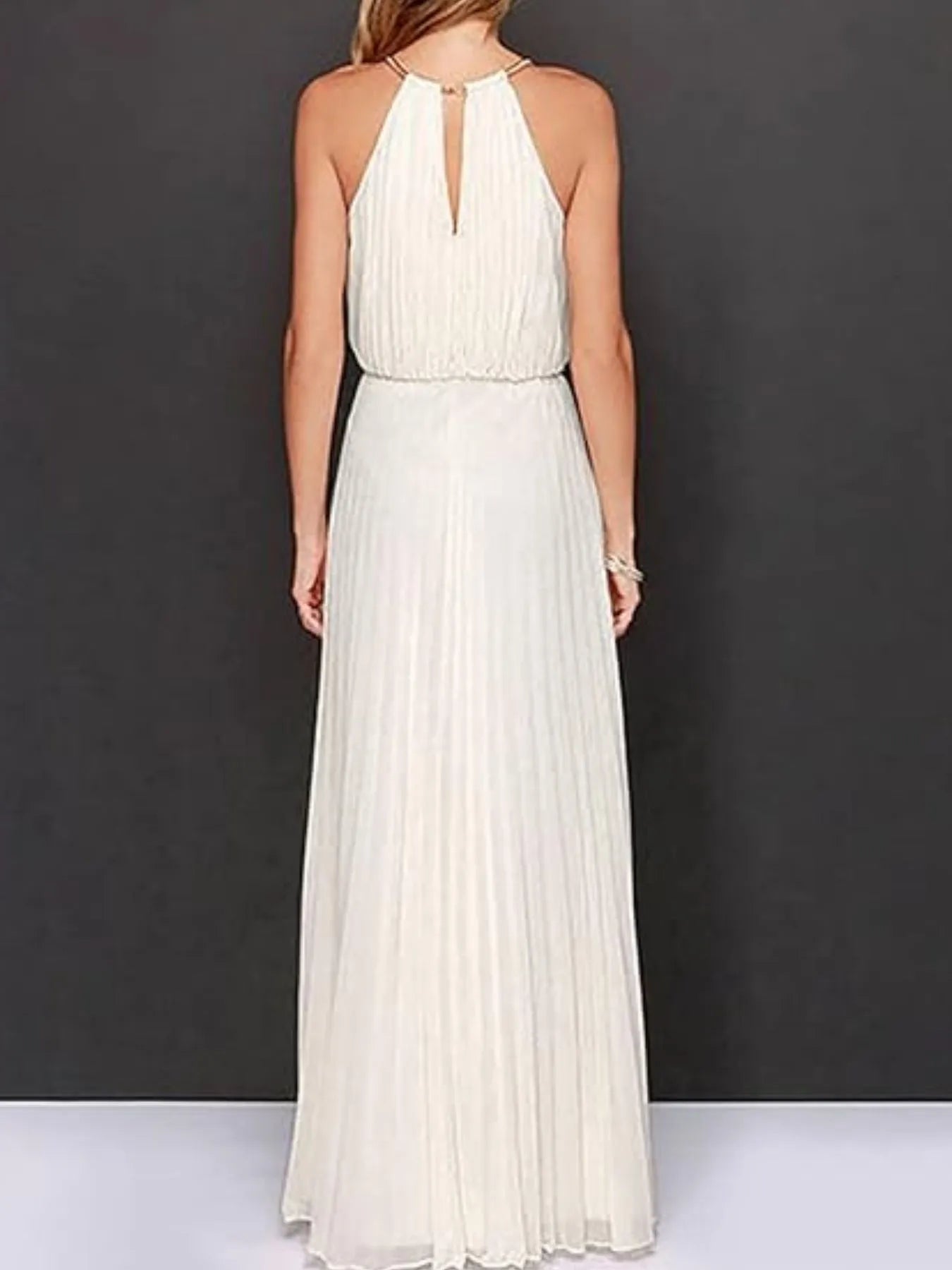 Pleated Sleeveless Maxi Tank Dress - Velora
