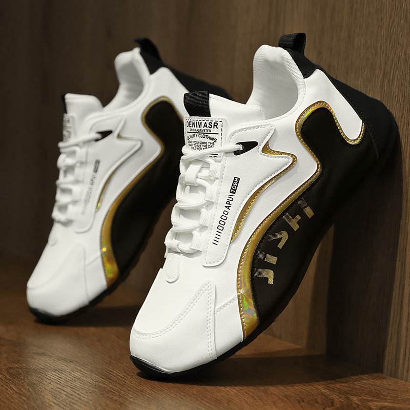 Fashion Colorblock Lace-up Sneakers For Men Breathable Low-top Dad Shoes Running Walking Sports Shoes - Velora