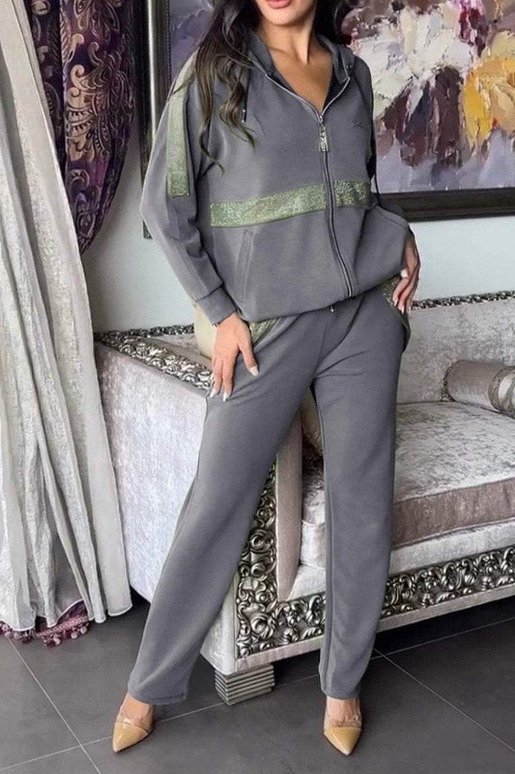 Women's Long-sleeved Trousers Sweater 2-piece Set - Velora