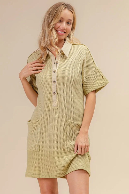 BiBi Dip Dye Mineral Washed Knit Dress - Velora