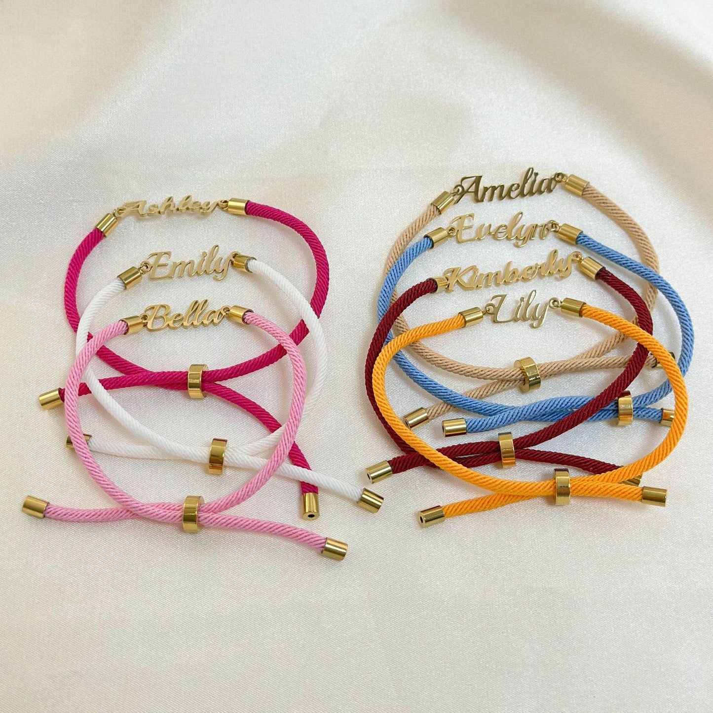 Personalized Colorful Rope Chain Custom Name Bracelet Personalized Adjustable Name Jewelry For Girls - Velora