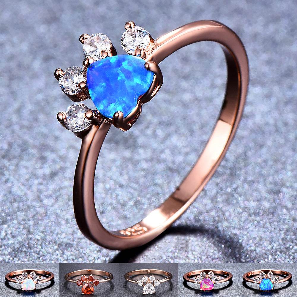 Cute Cat-claw-shaped Rings Fashion Personality Rhinestone Ring Women's Jewelry - Velora