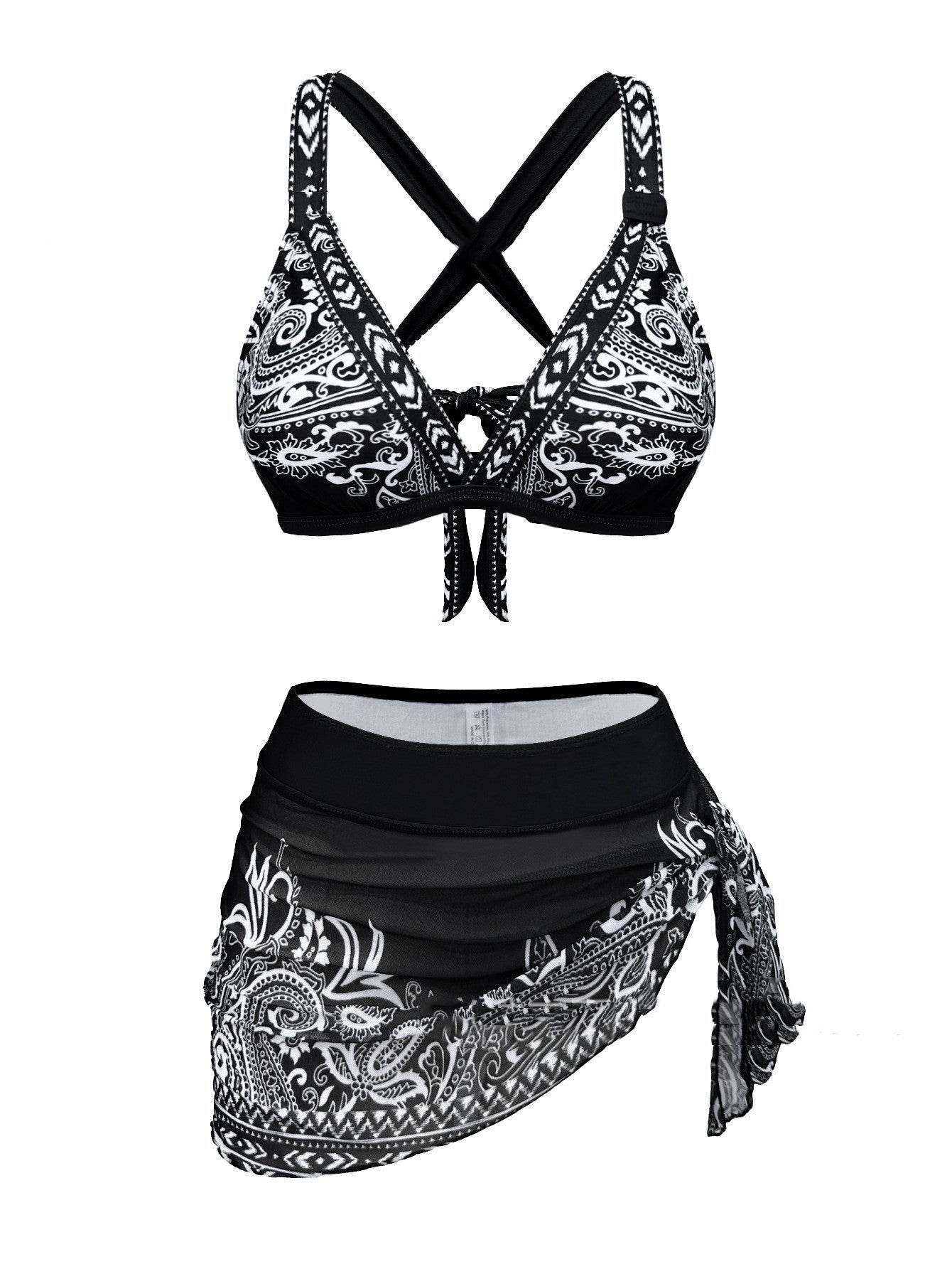Bikini Split Three-piece Set Gather Thin Advanced Sense - Velora