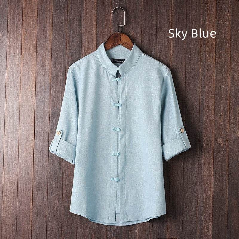 Men's Linen Vintage Plus Size Shirt - Velora