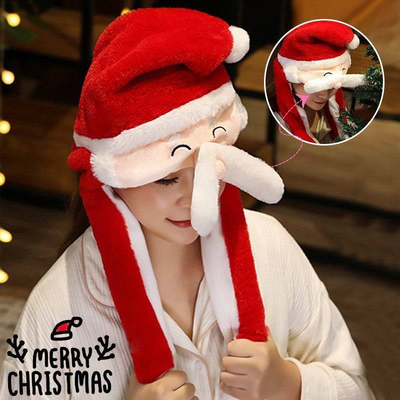 Novel Movable Christmas Hat Winter Cute Santa Claus Snowman Elk Hat - Velora