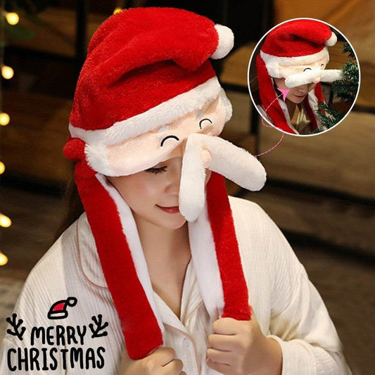 Novel Movable Christmas Hat Winter Cute Santa Claus Snowman Elk Hat - Velora