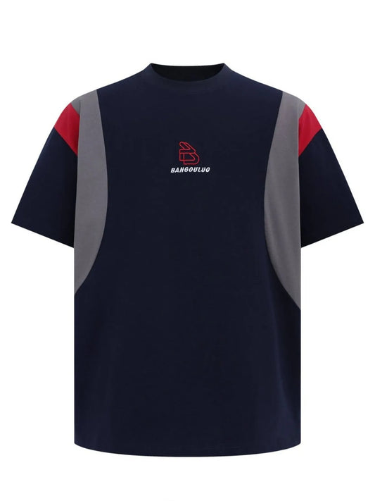 Men's Round Neck Color Block T-Shirt - Velora