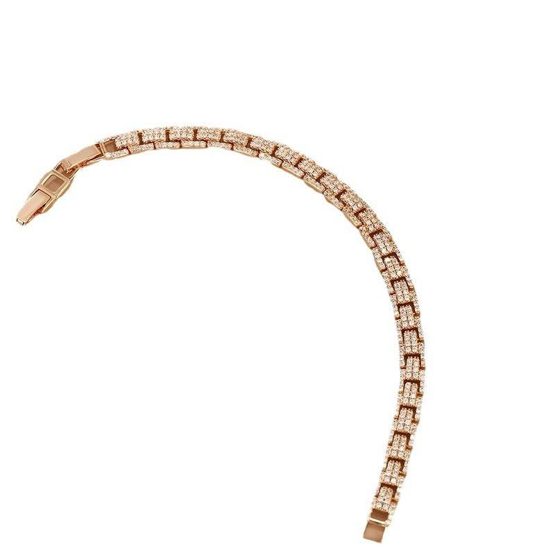 European And American Metallic Light Luxury Inlaid Zirconium Bracelet Personality Simple - Velora