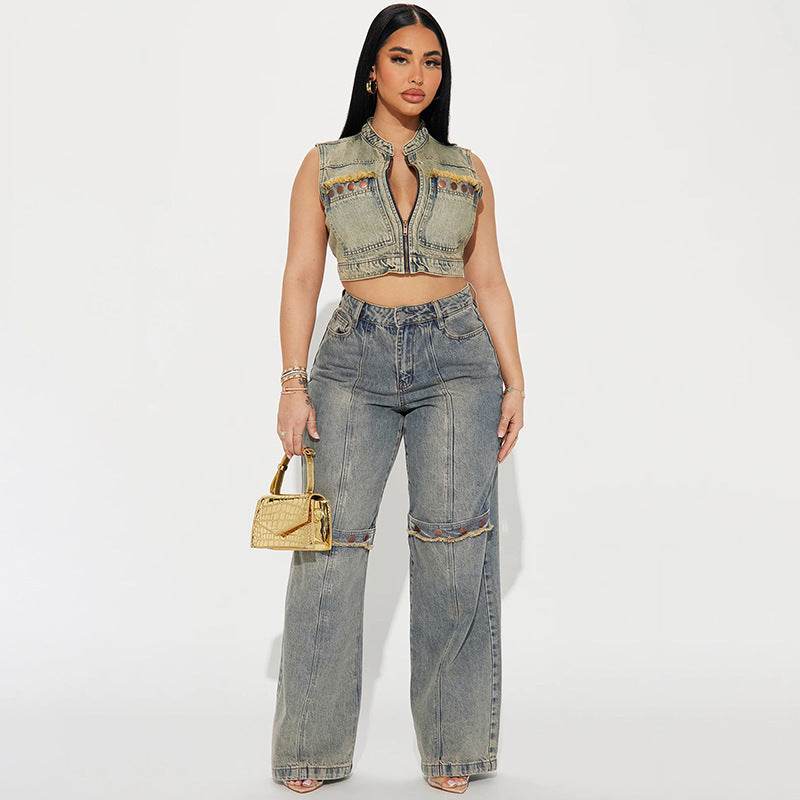 Y2k Baggy Wide Leg Jeans Women Vintage Streetwear Washed Denim Pants Grunge Basic Slouchy Trousers - Velora