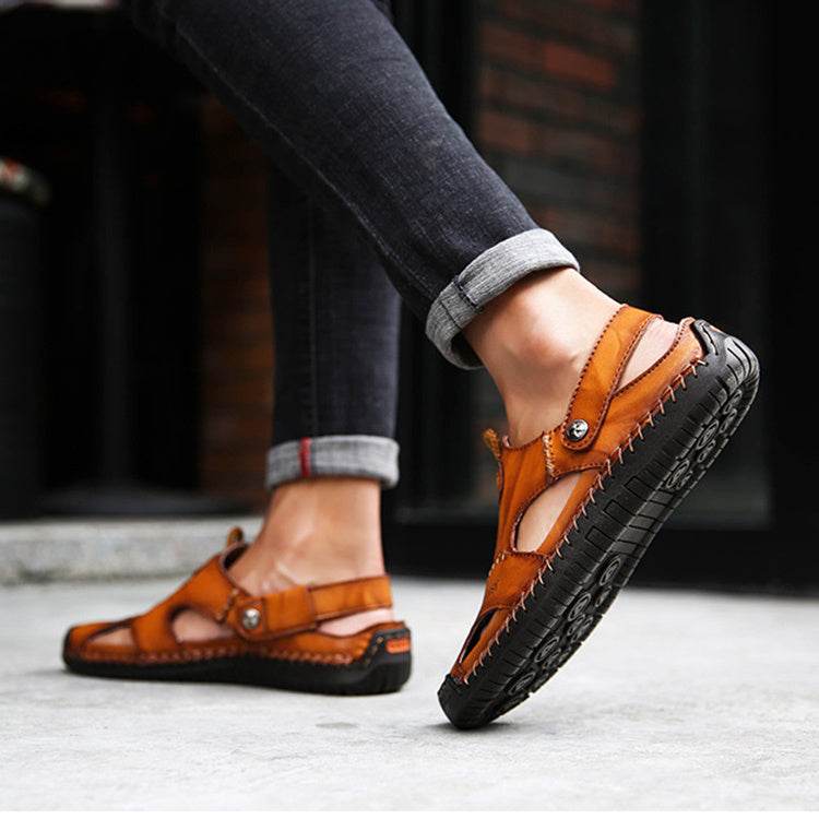 Men's Closed Toe Sandals Summer Adjustable Slides Slippers Fashion Beach Shoes - Velora