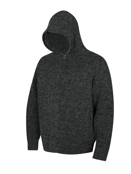 Men's Hooded Zip Up Knit Cardigan - Velora