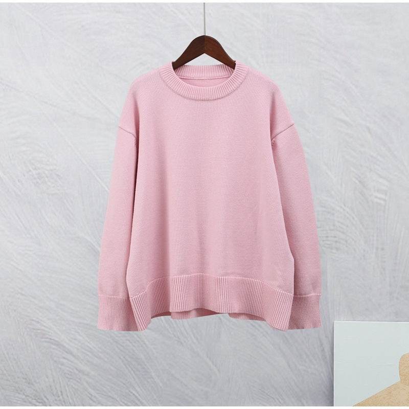 Sweet Crew Neck Pullover Sweater Winter Fashion Loose Long-sleeved Tops For Women Clothing - Velora
