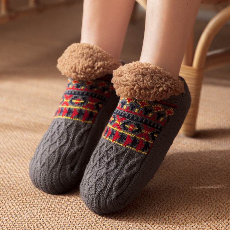 Indoor Home Floor Socks Fall And Winter Warm Non-slip Carpet Socks For Men And Women - Velora