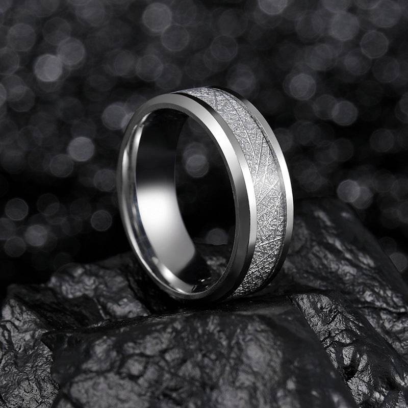 Ice Silk Foil Men's Titanium Steel Fog Ring - Velora